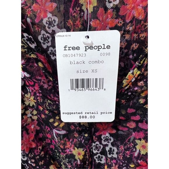 Free People Twyla Cropped Floral Top XS - Picture 3 of 4